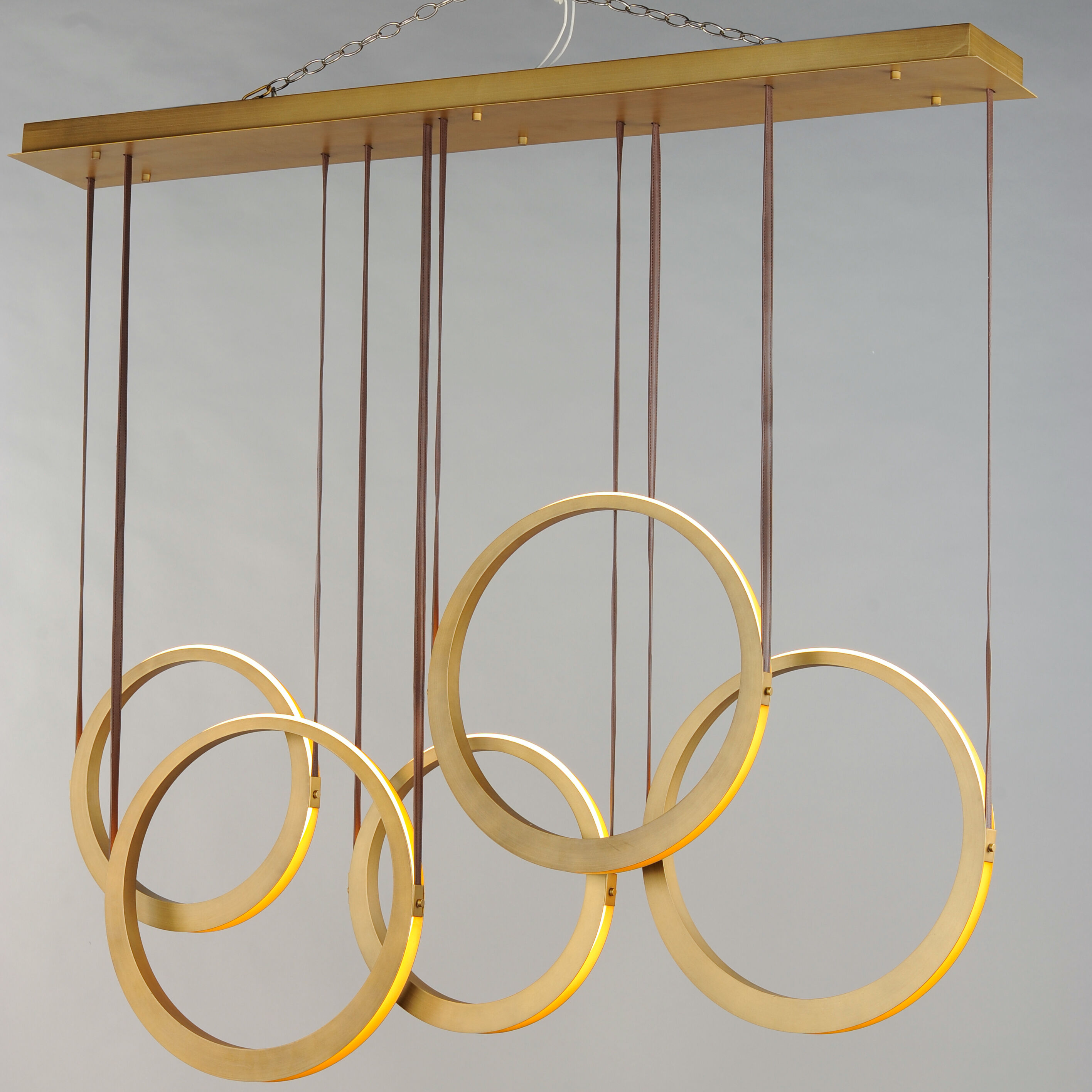 Tether LED 7.75 inch Natural Aged Brass Multi-Light Pendant Ceiling Light