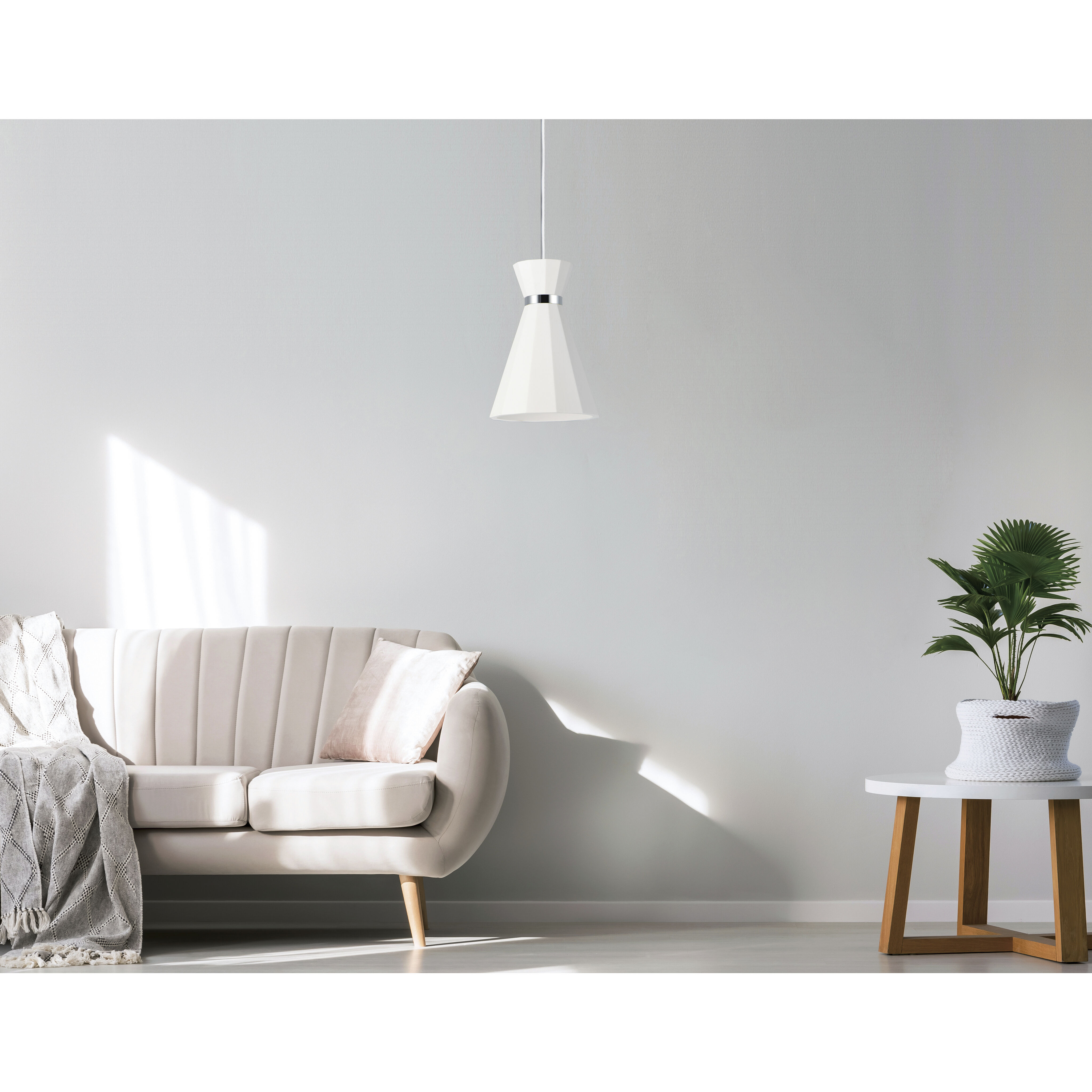 Sash LED 7.75 inch White/Polished Chrome Single Pendant Ceiling Light in White and Polished Chrome