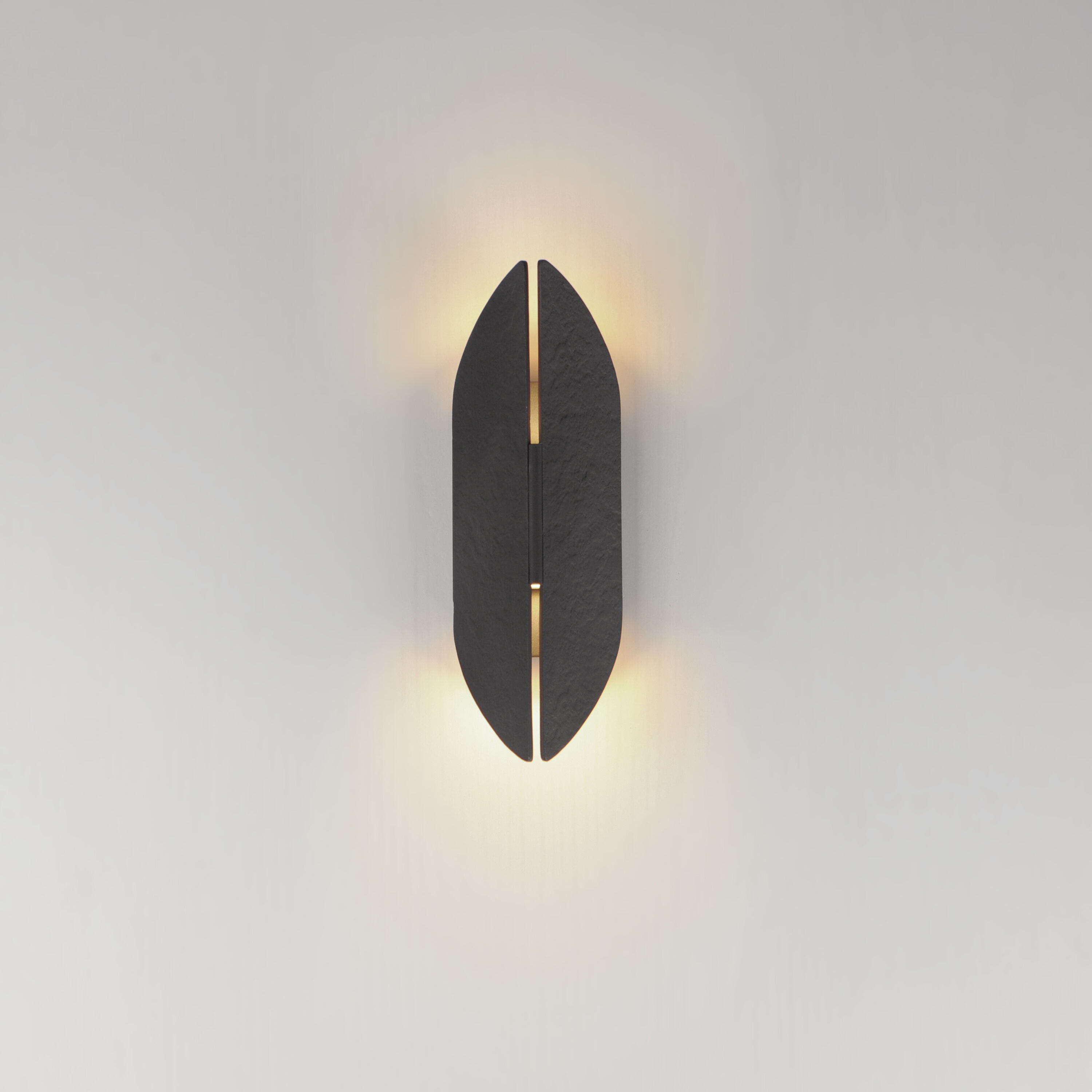 Tectonic LED 14 inch Black and Antique Brass Outdoor Wall Sconce