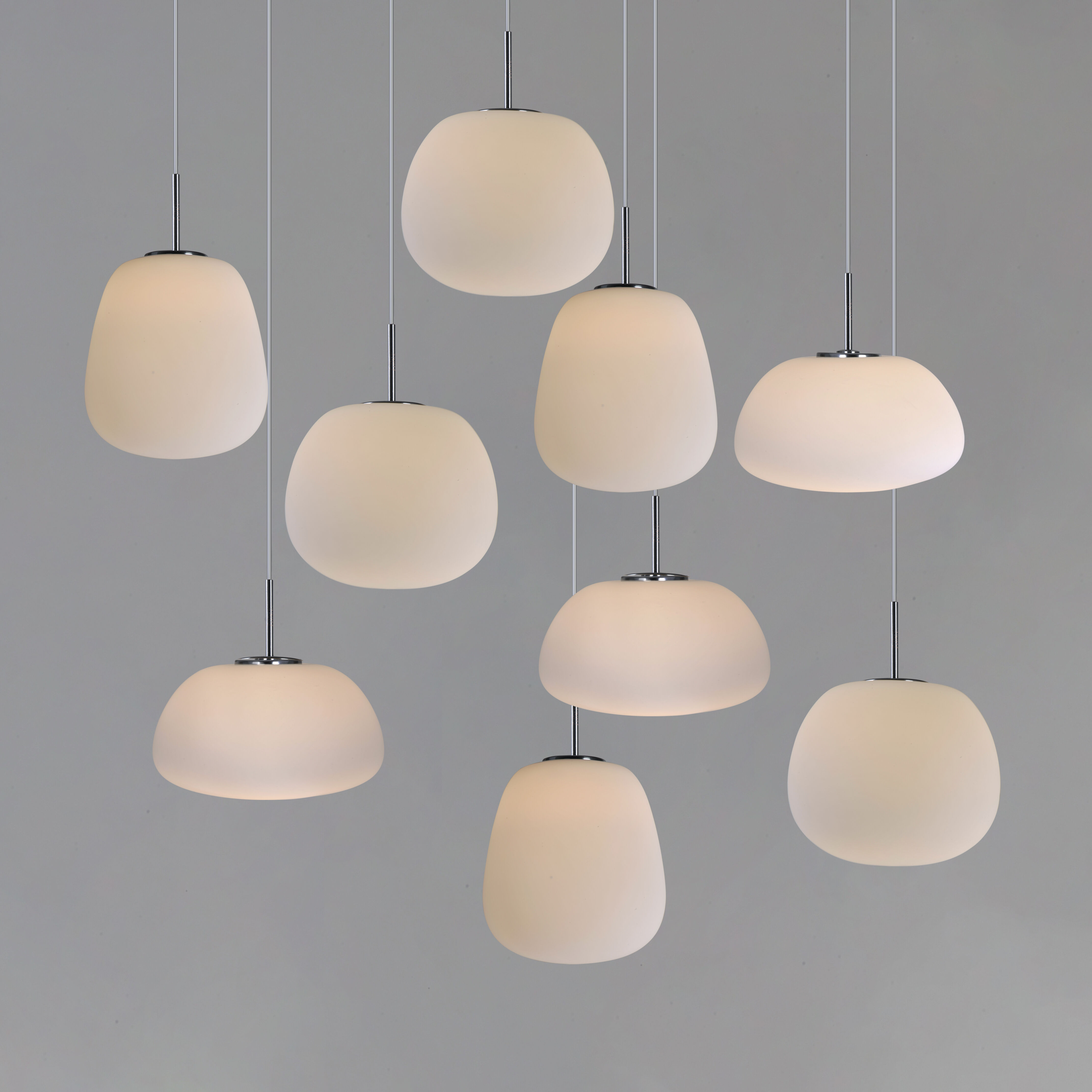 Puffs LED 24.5 inch White Multi-Light Pendant Ceiling Light
