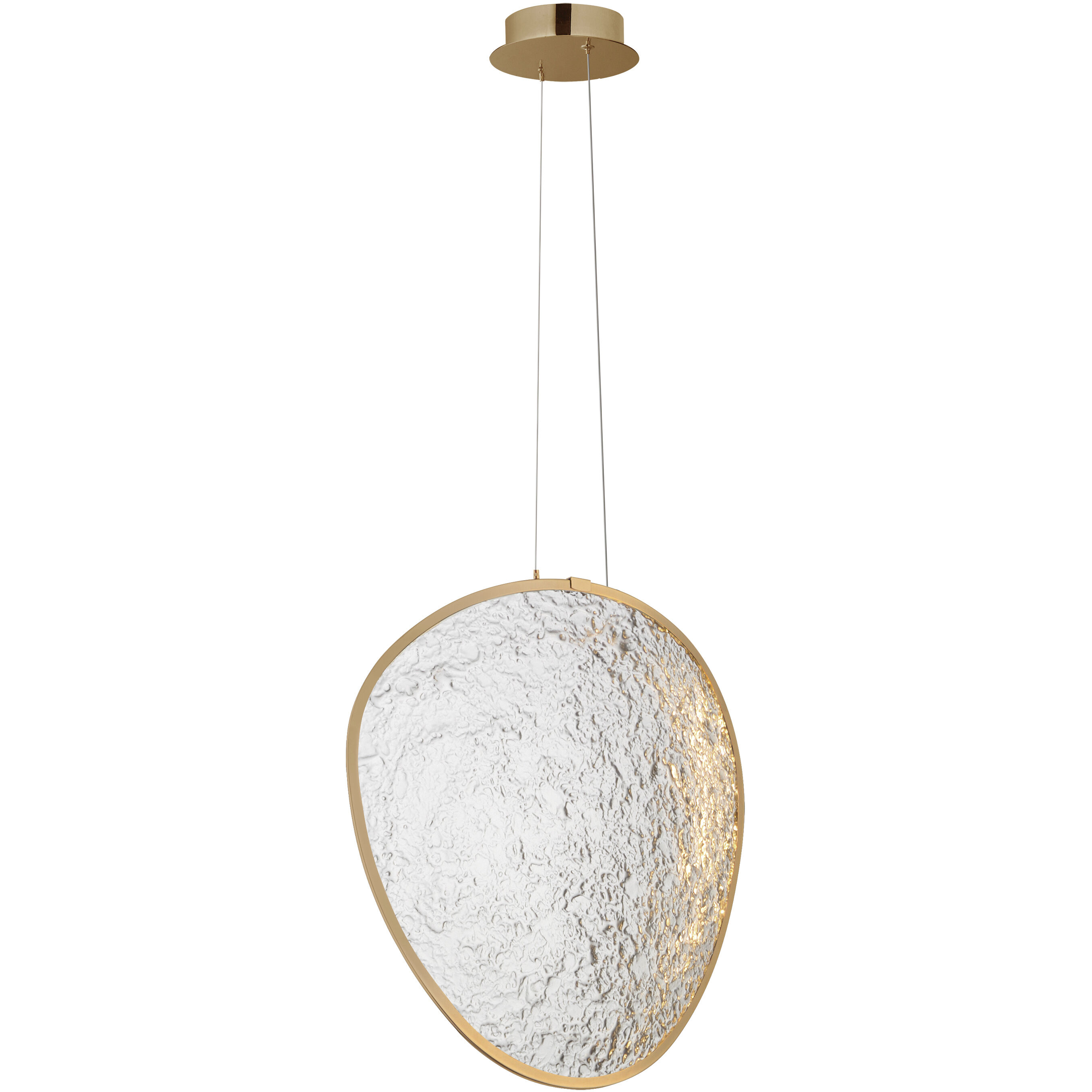 Moonscapes LED 6 inch Brushed Champagne Single Pendant Ceiling Light