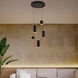 Cuff LED 15.75 inch Black and Gold Multi-Light Pendant Ceiling Light