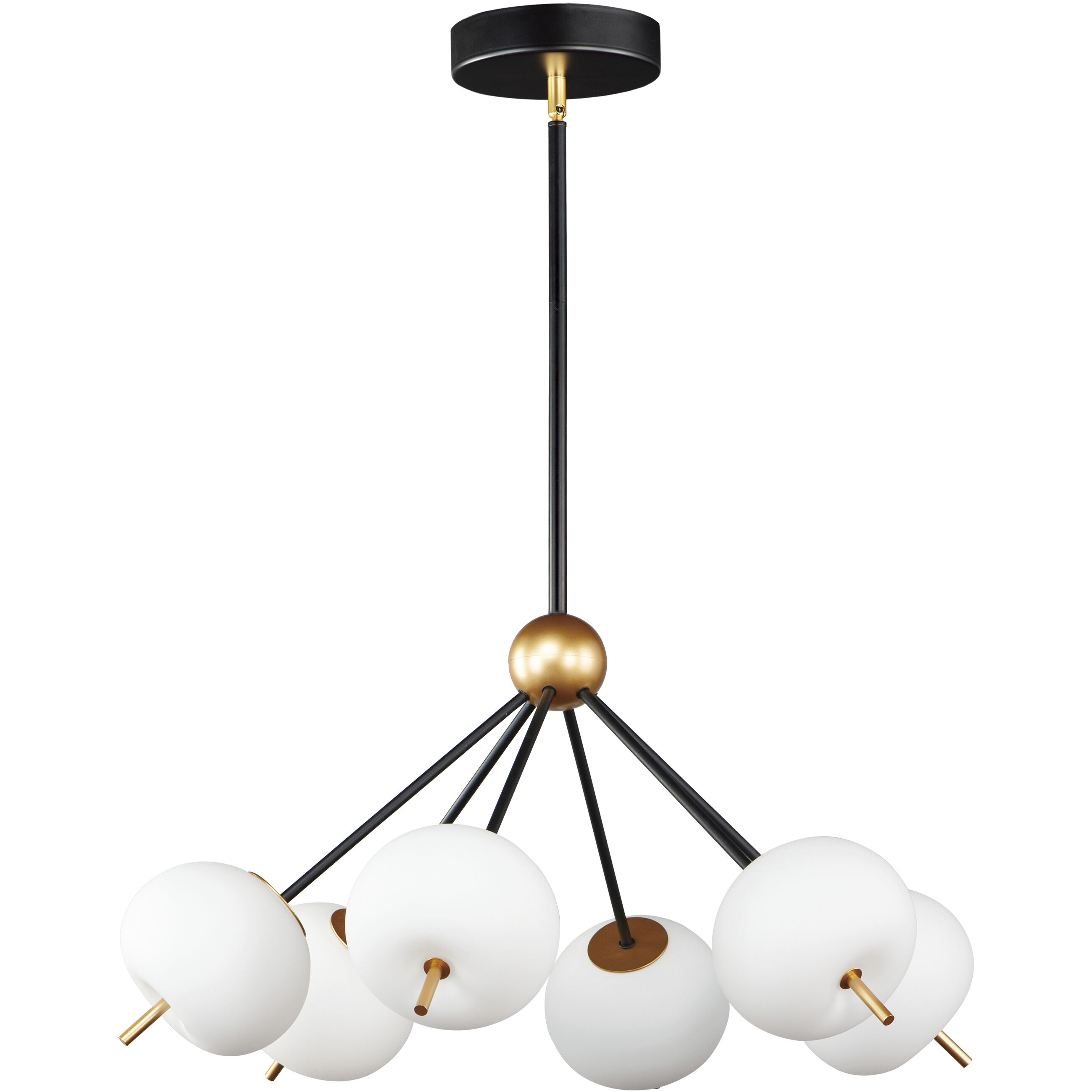 Quest LED 26.5 inch Black and Gold Pendant System Ceiling Light