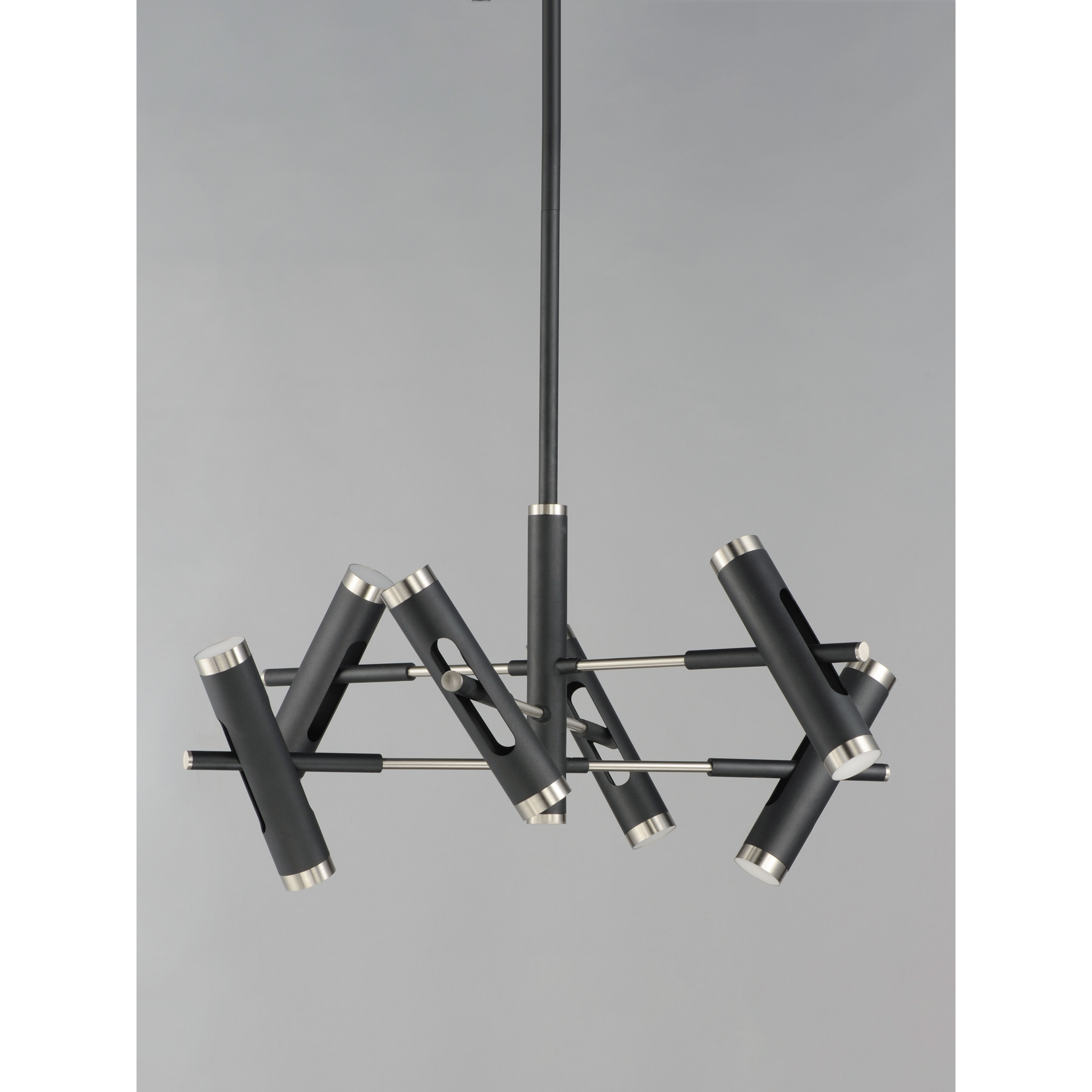Ambit LED 32.25 inch Black and Satin Nickel Multi-Light Pendant Ceiling Light