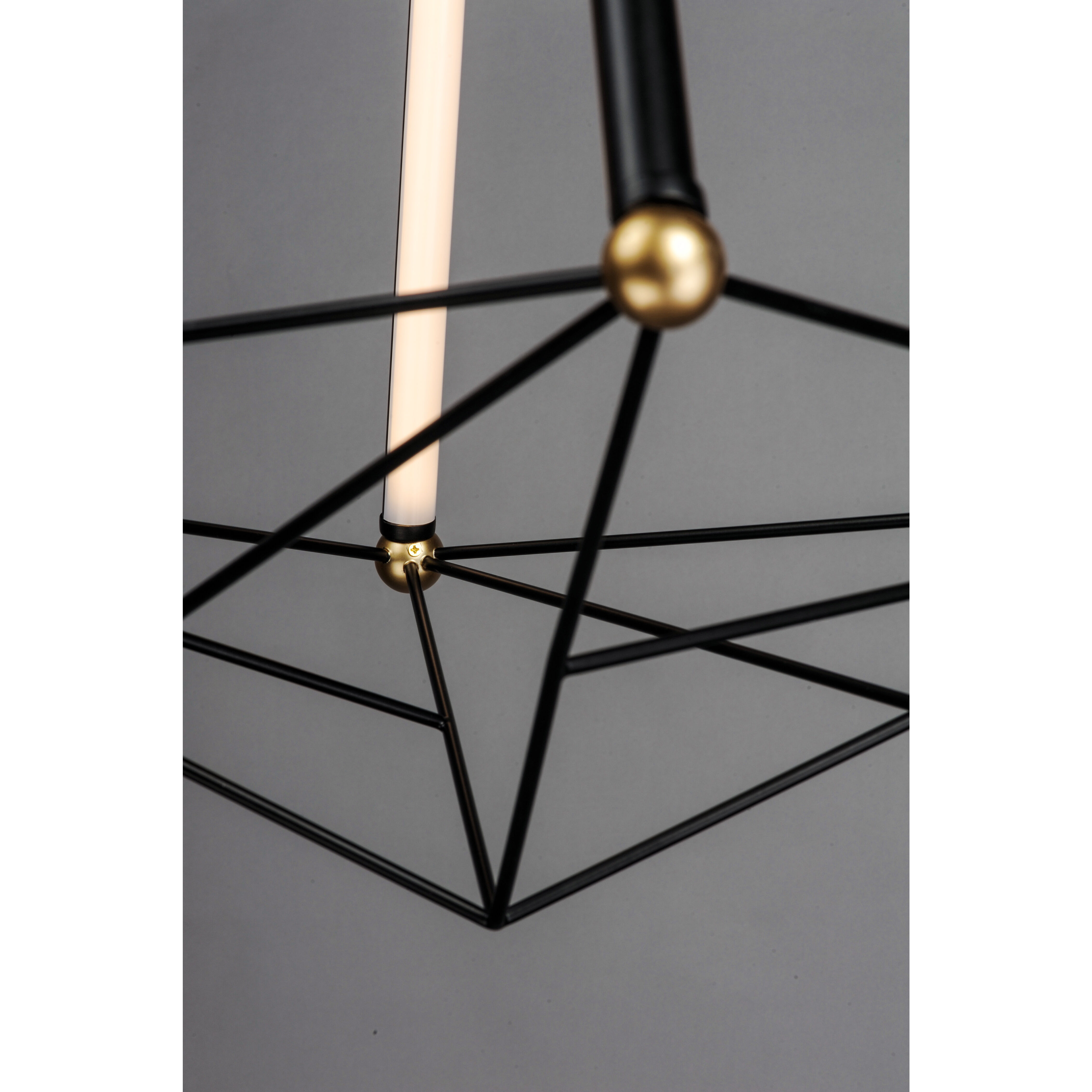 Spire LED 26.75 inch Black and Gold Single Pendant Ceiling Light