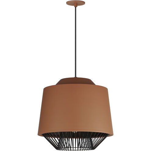 Phoenix LED 18.5 inch Brick/Black Single Pendant Ceiling Light in Brick and Black