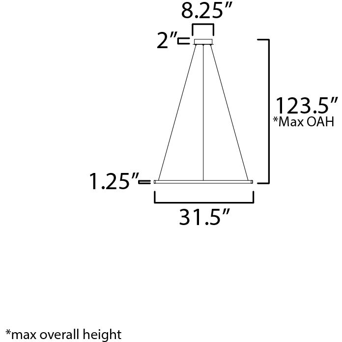 Groove 5CCT LED 32 inch Brushed Aluminum Single Pendant Ceiling Light