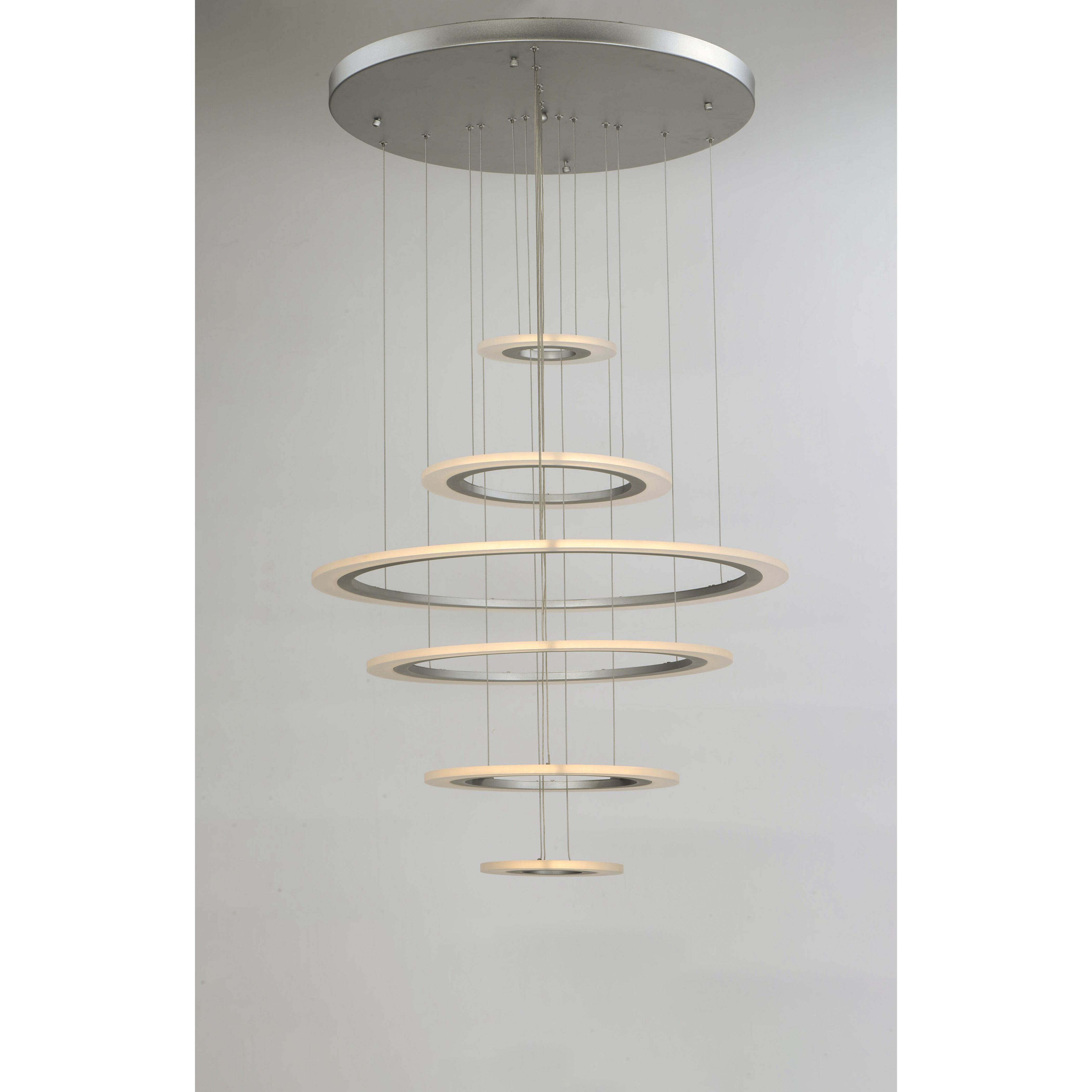 ET2 E22664 11MS Saturn II LED LED 30 inch Matte Silver Multi Light Pendant Ceiling Light
