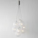 Burst LED 19.75 inch Satin Nickel Multi-Light Pendant Ceiling Light in Translucent Frost