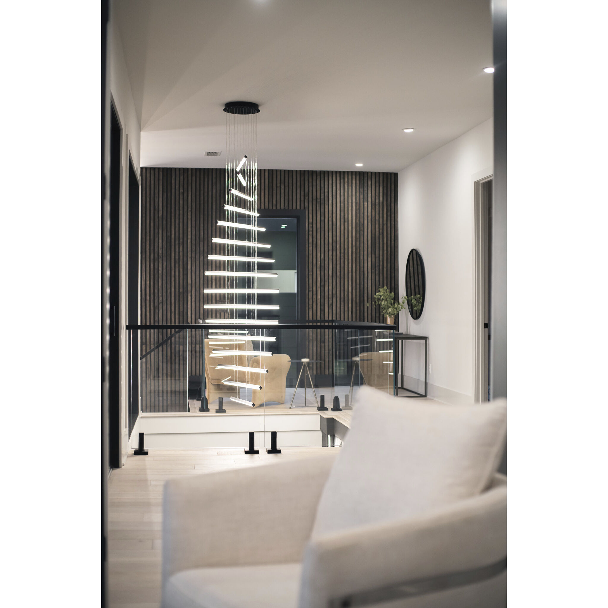 Hover LED 28 inch Black Multi-Light Pendant Ceiling Light