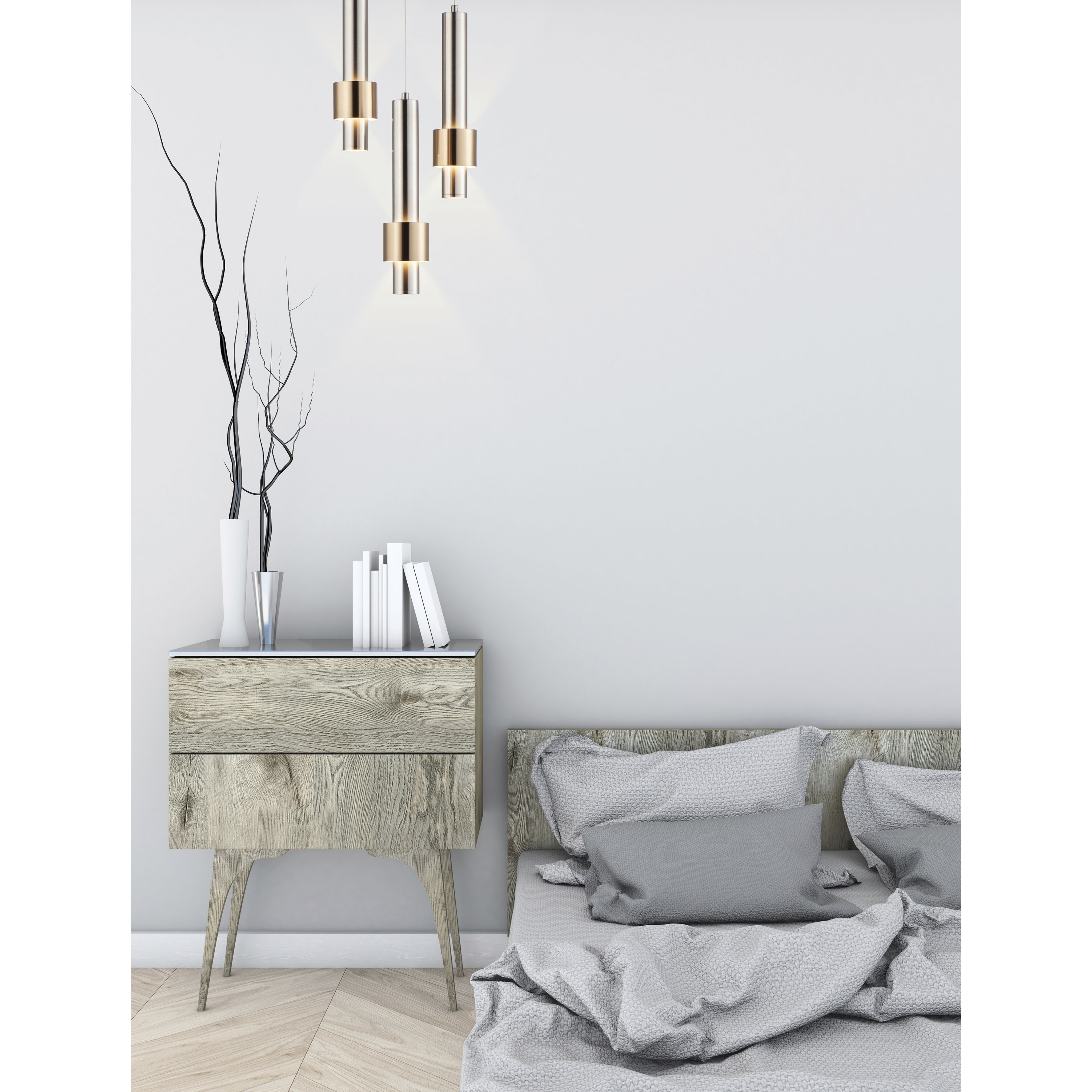 Reveal LED 3 inch Satin Nickel and Satin Brass Single Pendant Ceiling Light