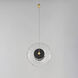 Amulet LED 8.5 inch Black and Natural Aged Brass Single Pendant Ceiling Light