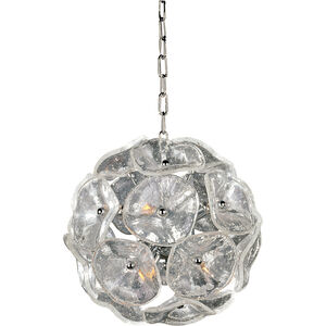 Fiori 8 Light 12 inch Polished Chrome Single Pendant Ceiling Light in Clear Murano