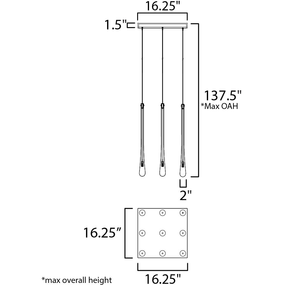 Stillo LED 16.25 inch Gold Multi-Light Pendant Ceiling Light