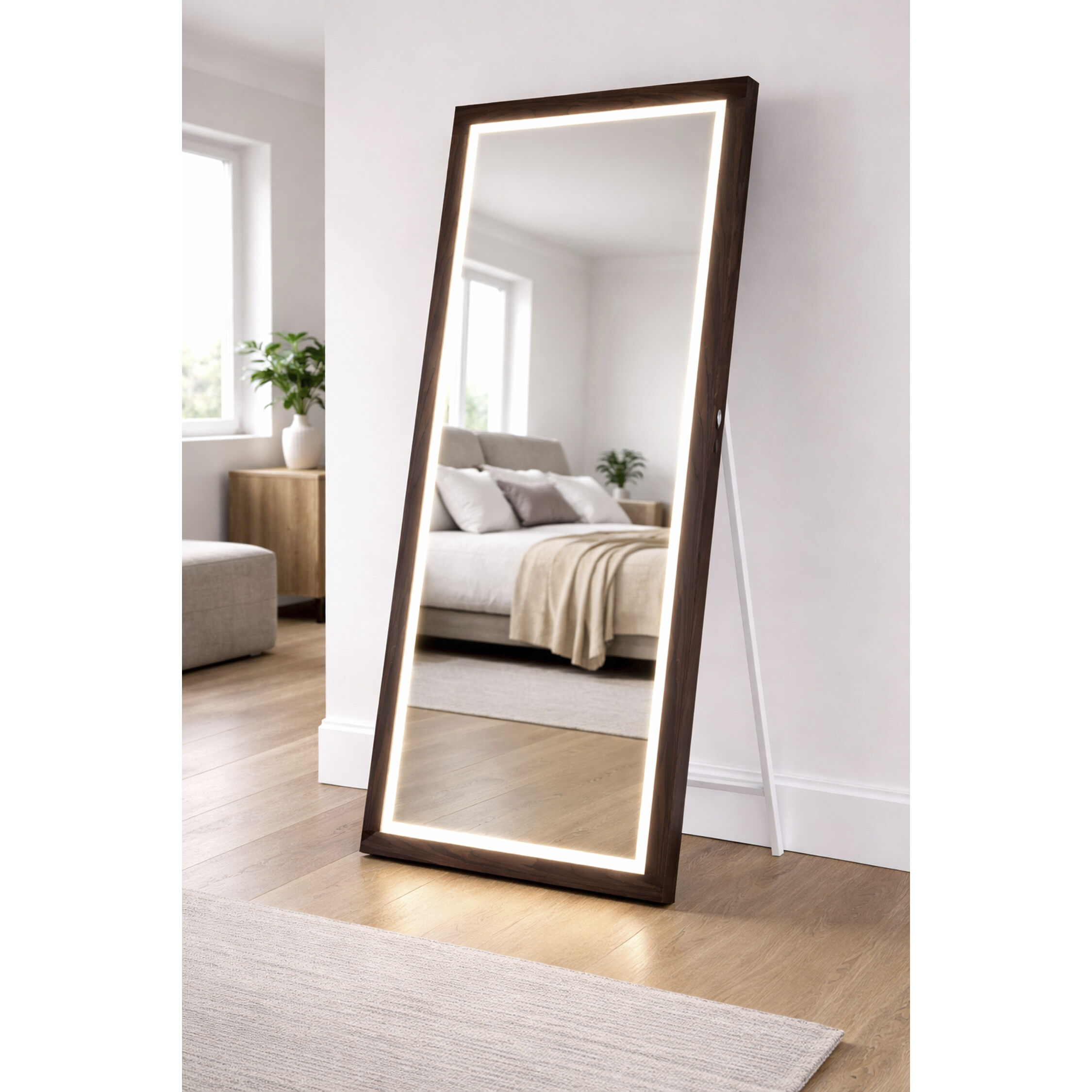 Sawyer 68 X 32 inch Walnut LED Wall Mirror