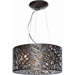 Inca 7 Light 15.75 inch Bronze Multi-Light Pendant Ceiling Light in Clear/White, Without Bulb