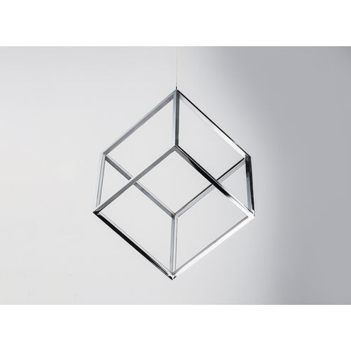 4 Square LED 20.5 inch Polished Chrome Single Pendant Ceiling Light
