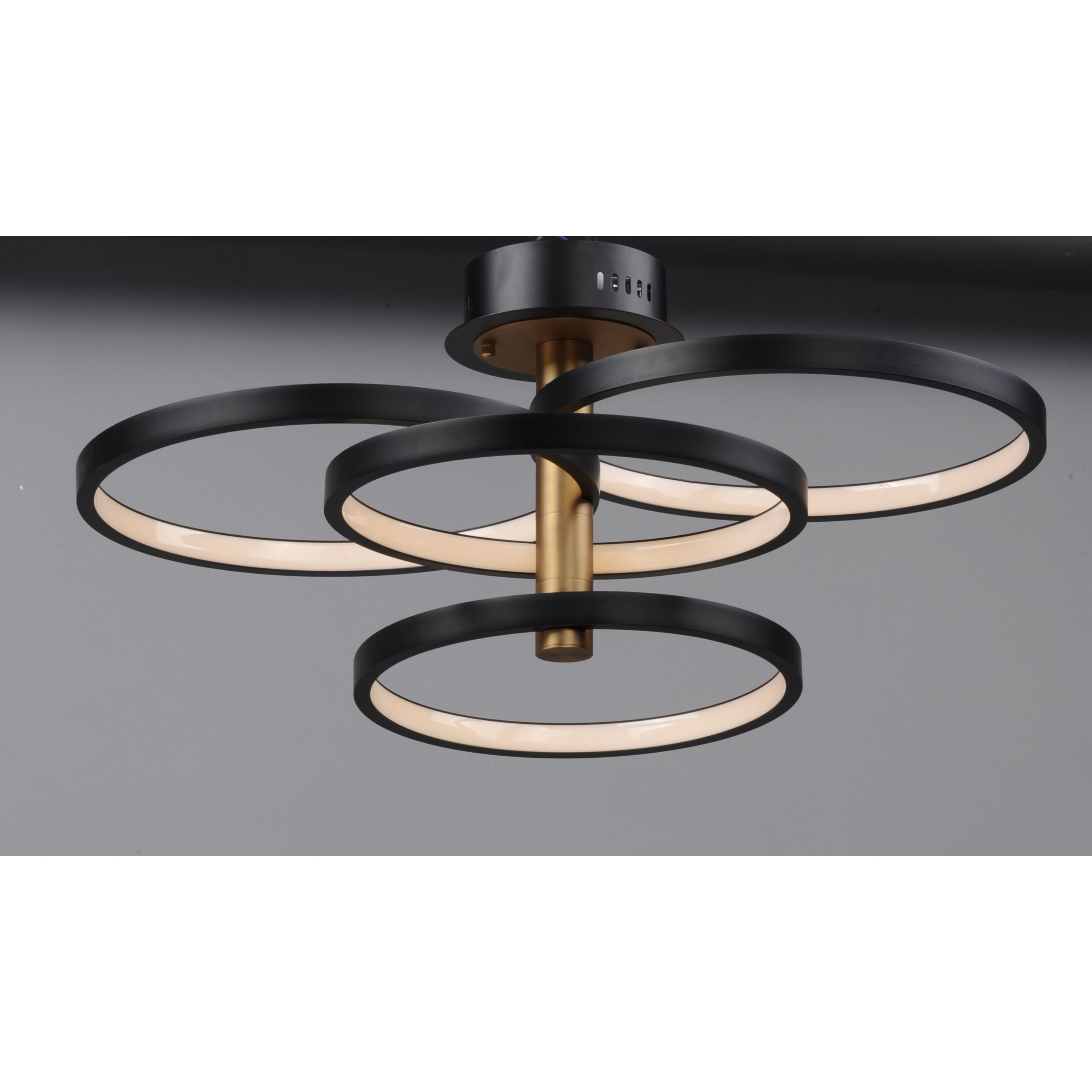 Hoopla LED 33.5 inch Black and Gold Multi-Light Pendant Ceiling Light