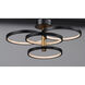Hoopla LED 33.5 inch Black and Gold Multi-Light Pendant Ceiling Light