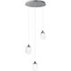 Dewdrop LED 15 inch Polished Chrome Multi-Light Pendant Ceiling Light