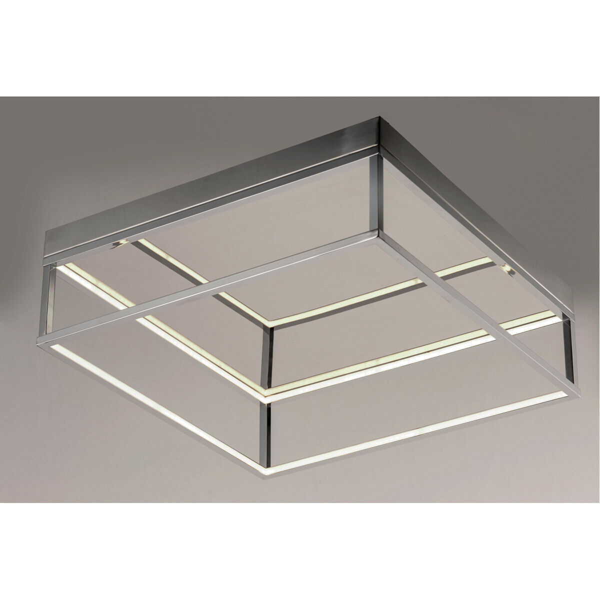 4 Square LED 20 inch Polished Chrome Flush Mount Chandelier Ceiling Light