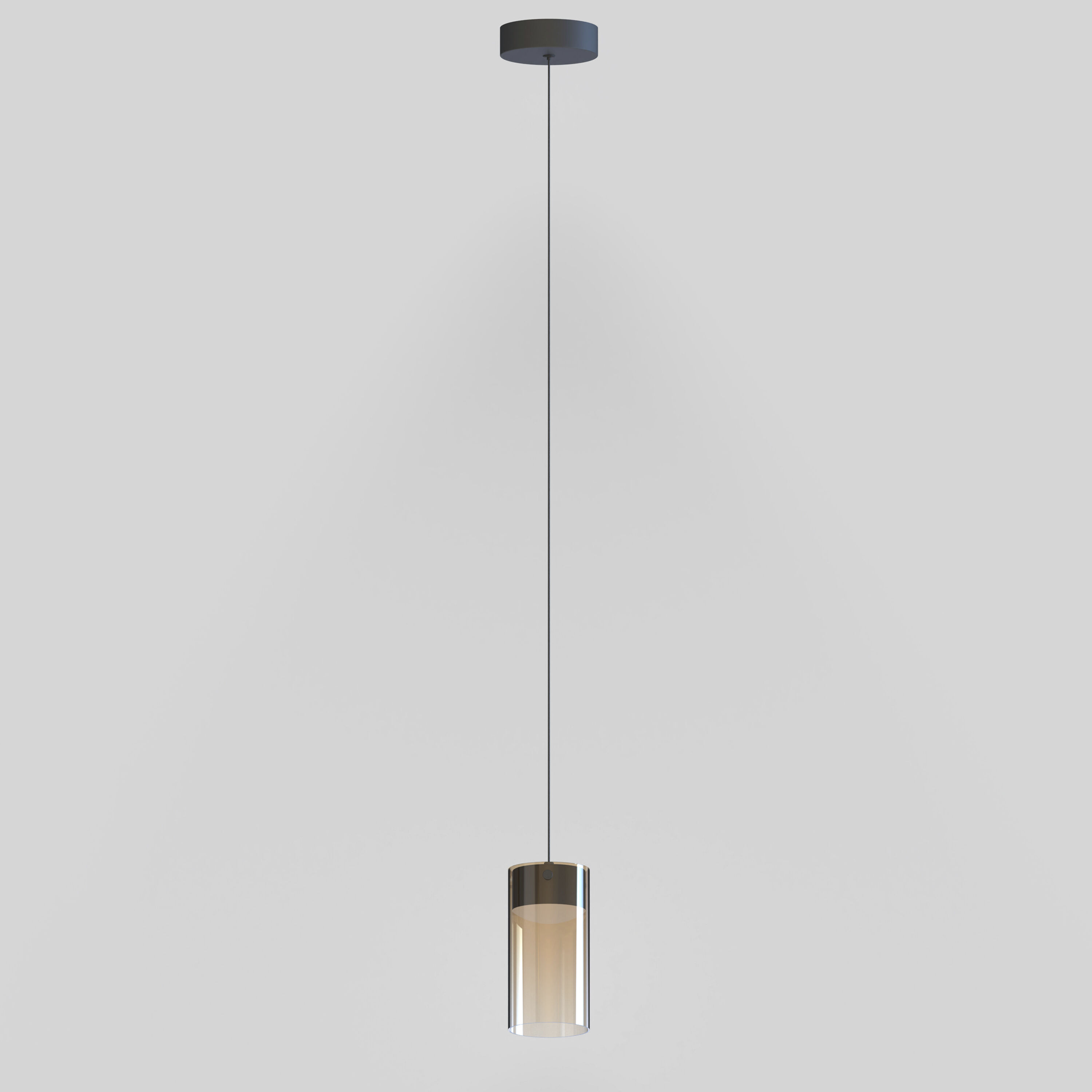 Highball LED 4 inch Gunmetal Mini Pendant Ceiling Light in Amber