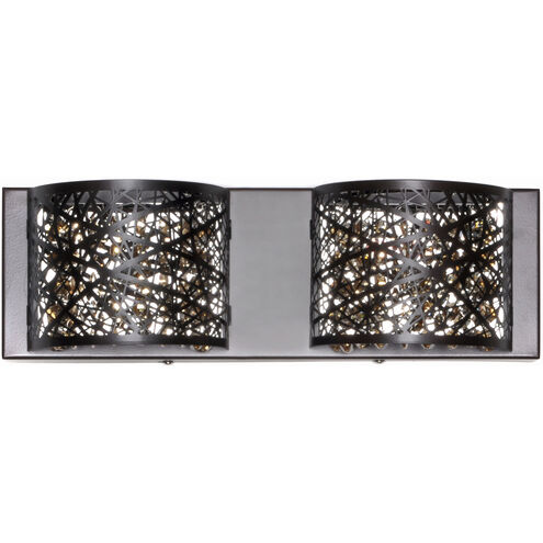 Inca 2 Light 15.75 inch Bronze Bath Vanity Light Wall Light in Clear/White, Without Bulb