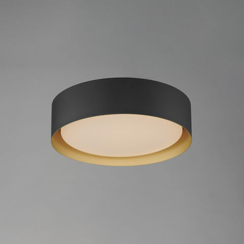 Echo LED 16 inch Black and Gold Flush Mount Ceiling Light in Black/Gold