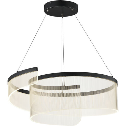 Sonata LED 23.5 inch Black Multi-Light Pendant Ceiling Light in Patterned Acrylic