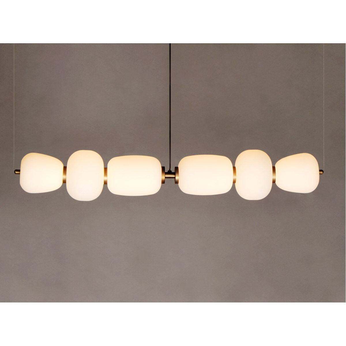 Soji LED 39.5 inch Black and Gold Linear Pendant Ceiling Light