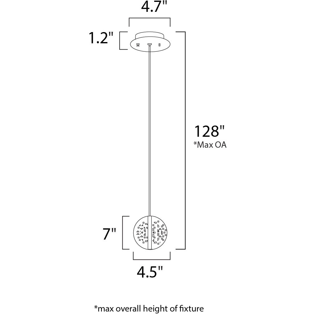 Orb 1 Light 4.5 inch Polished Chrome Single Pendant Ceiling Light