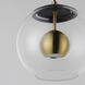Nucleus LED 9 inch Black and Natural Aged Brass Single Pendant Ceiling Light