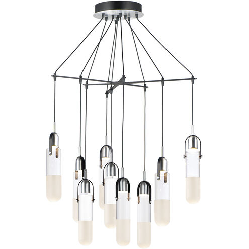 Capsule LED 33 inch Black and Brushed Aluminum Multi-Light Pendant Ceiling Light