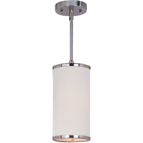 Elements 1 Light 6.25 inch Satin Nickel Mini Pendant Ceiling Light in White Pleat