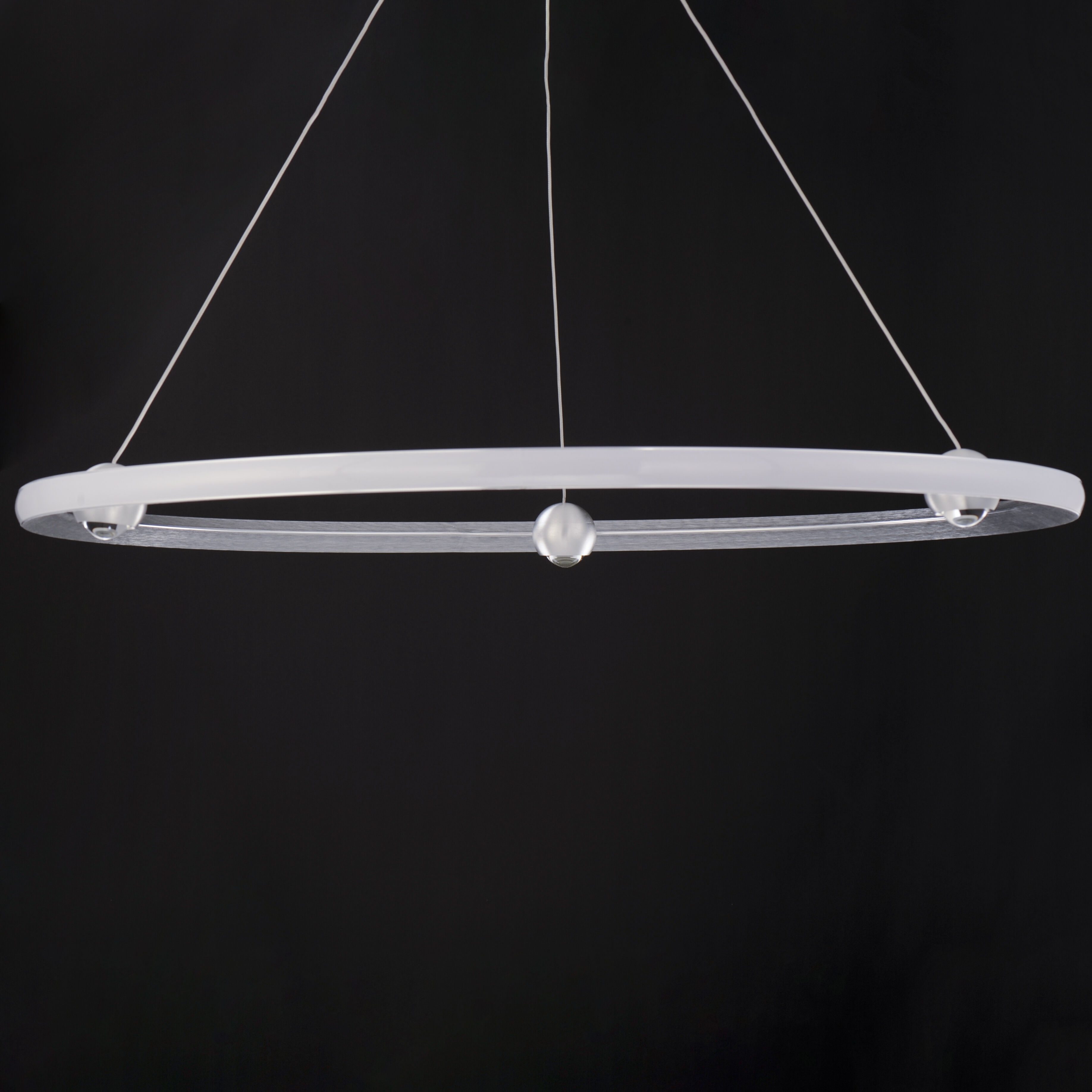 Nodes LED 40 inch Brushed Aluminum Ring Pendant Ceiling Light