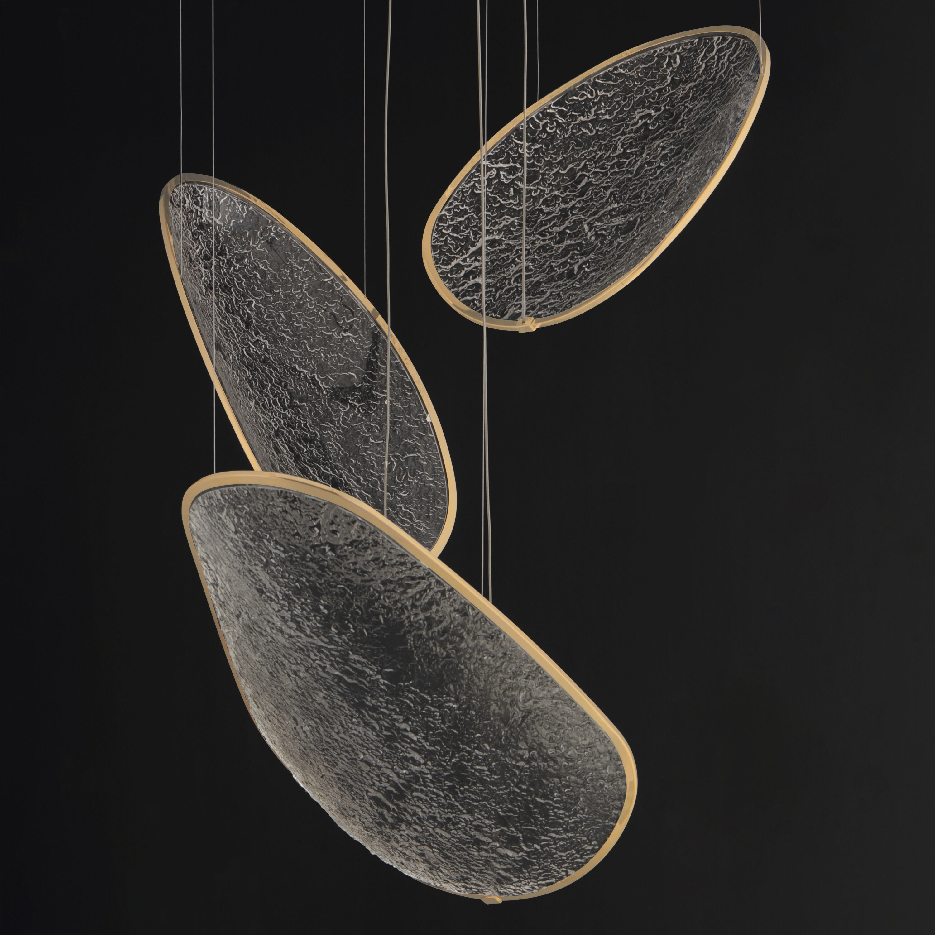 Moonscapes LED 28.5 inch Brushed Champagne Multi-Light Pendant Ceiling Light