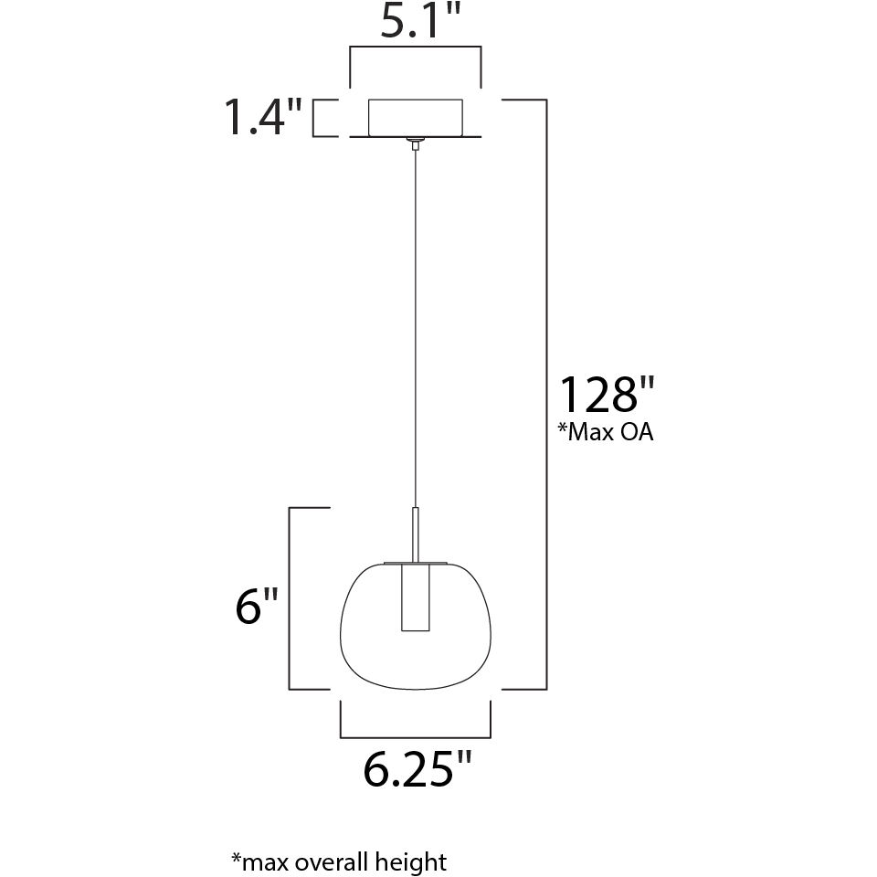 Puffs LED 6.25 inch White Single Pendant Ceiling Light