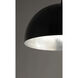 Hemisphere LED 24 inch Gloss Black and Aluminum Single Pendant Ceiling Light