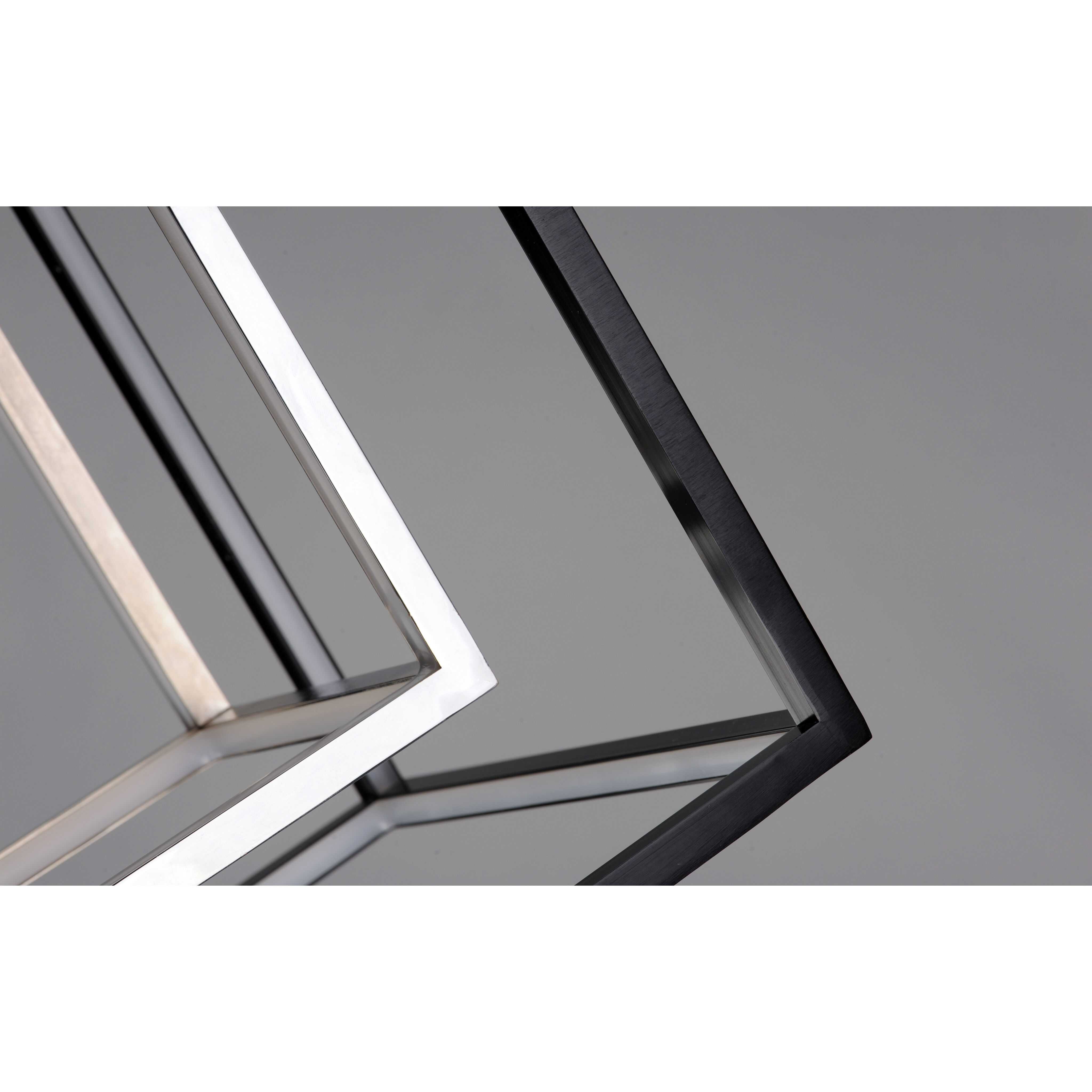 4 Square LED 20.5 inch Black and Polished Chrome Single Pendant Ceiling Light