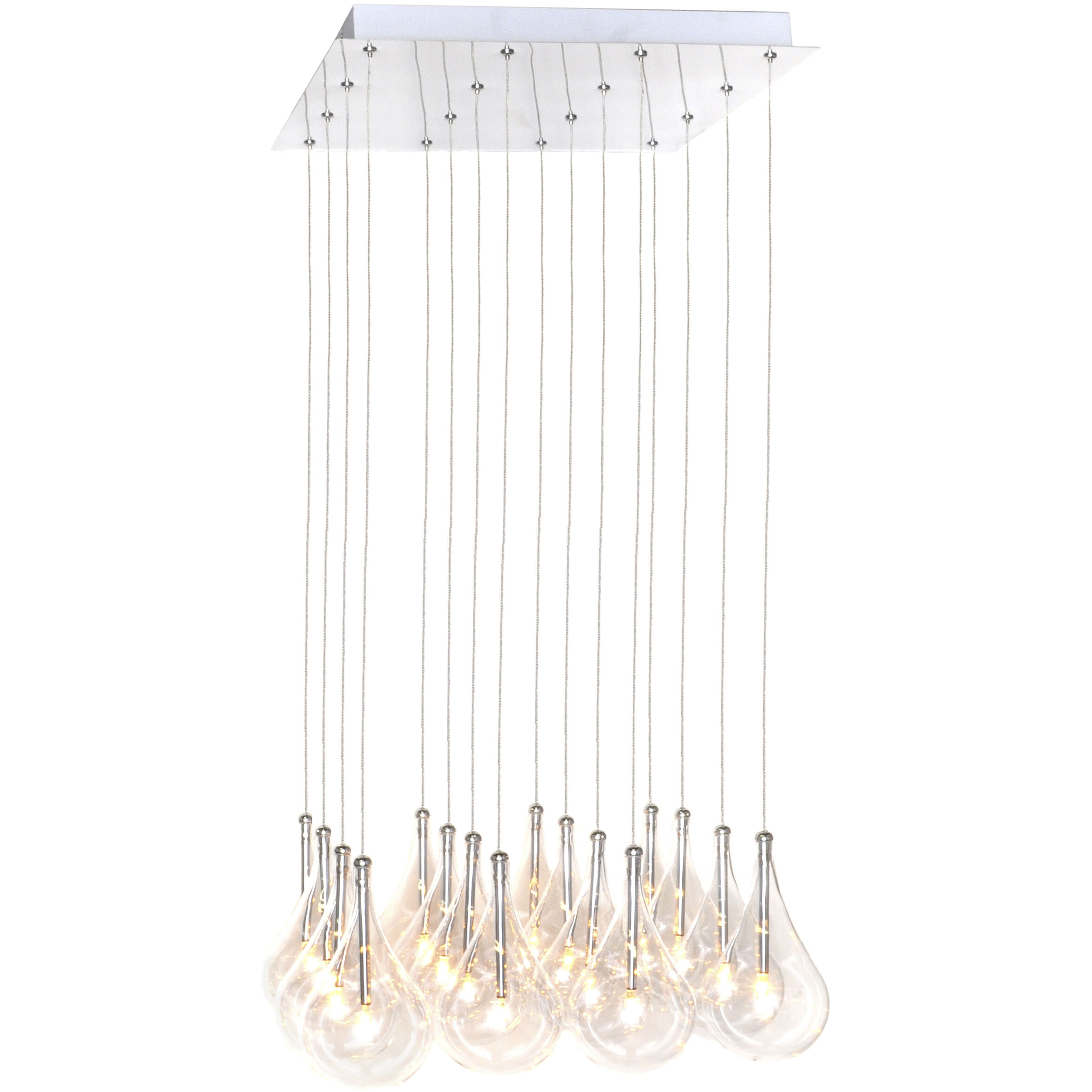 Larmes 16 Light 19 inch Polished Chrome Multi-Light Pendant Ceiling Light