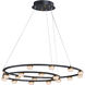 Button LED 28.75 inch Black and Gold Suspension Pendant Ceiling Light