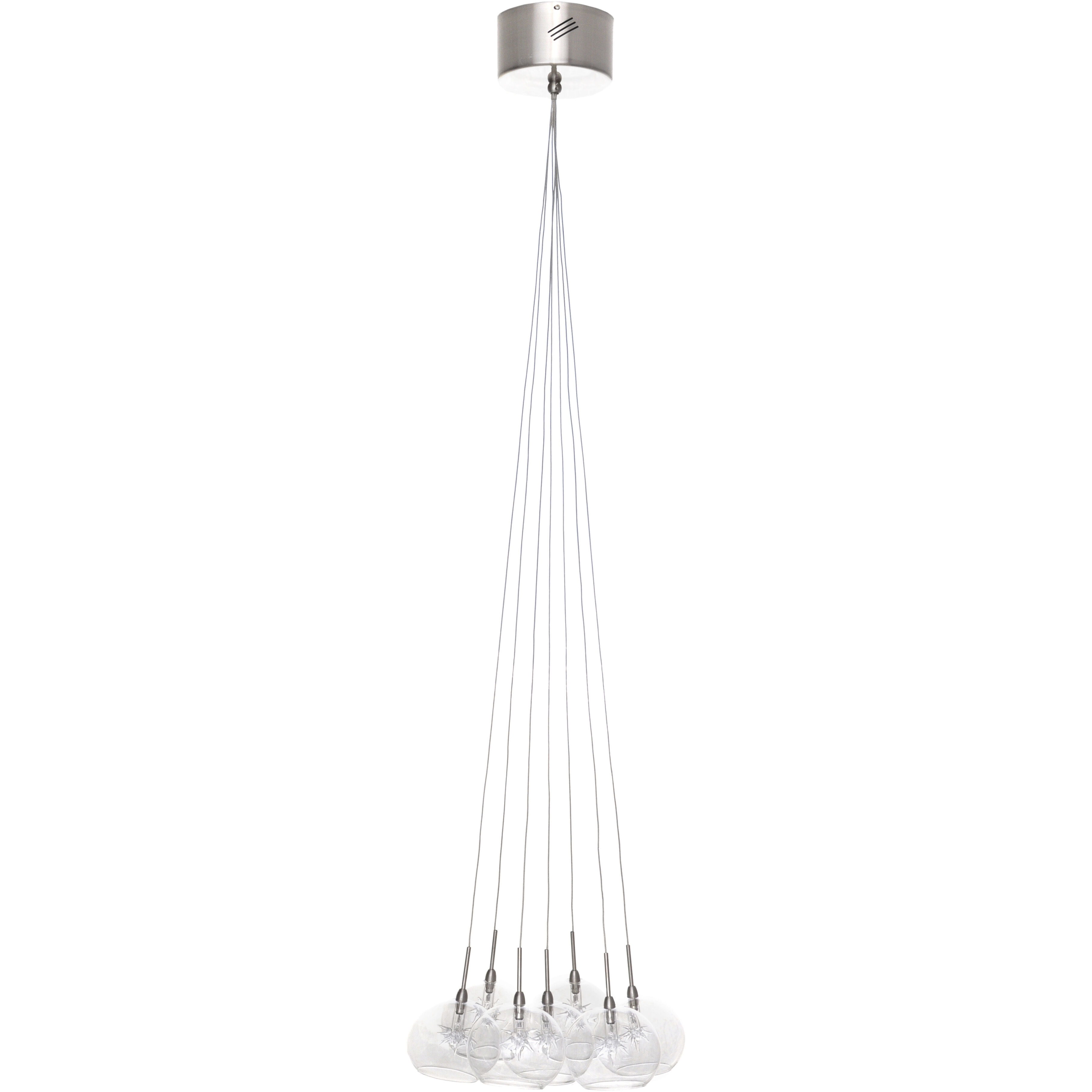 Starburst 7 Light 12 inch Satin Nickel Multi-Light Pendant Ceiling Light