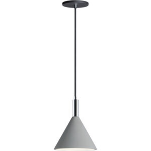 Funnel LED 7.75 inch Gray and Polished Chrome Single Pendant Ceiling Light