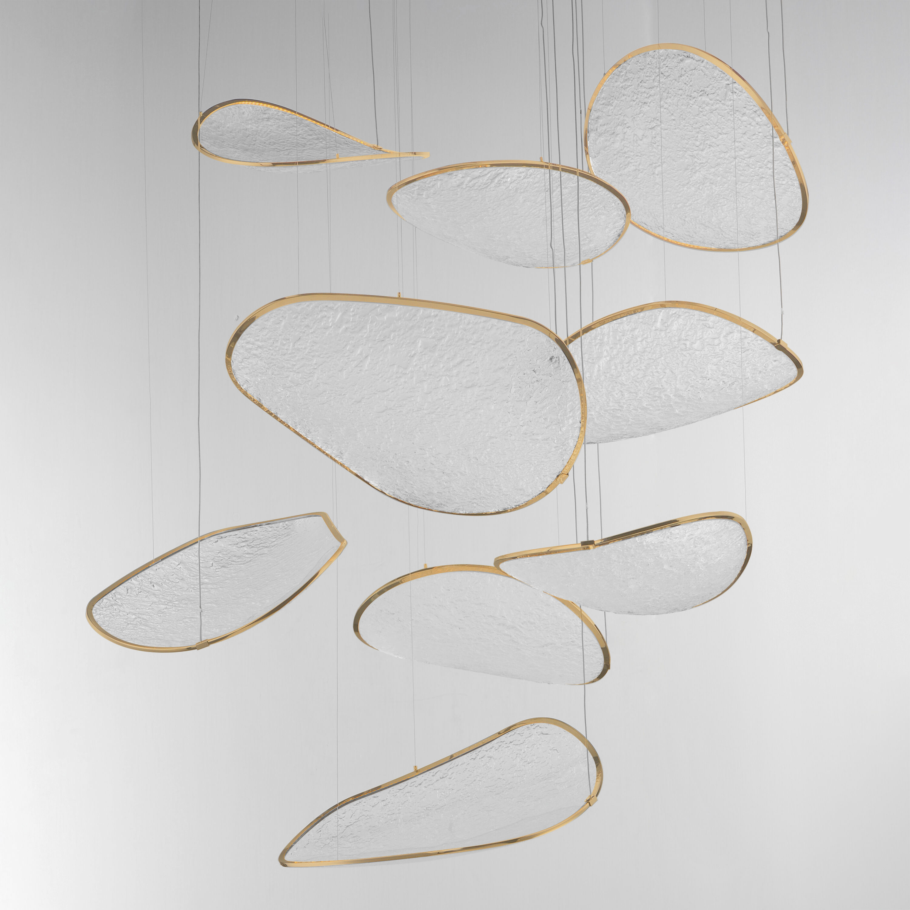 Moonscapes LED 47 inch Brushed Champagne Multi-Light Pendant Ceiling Light