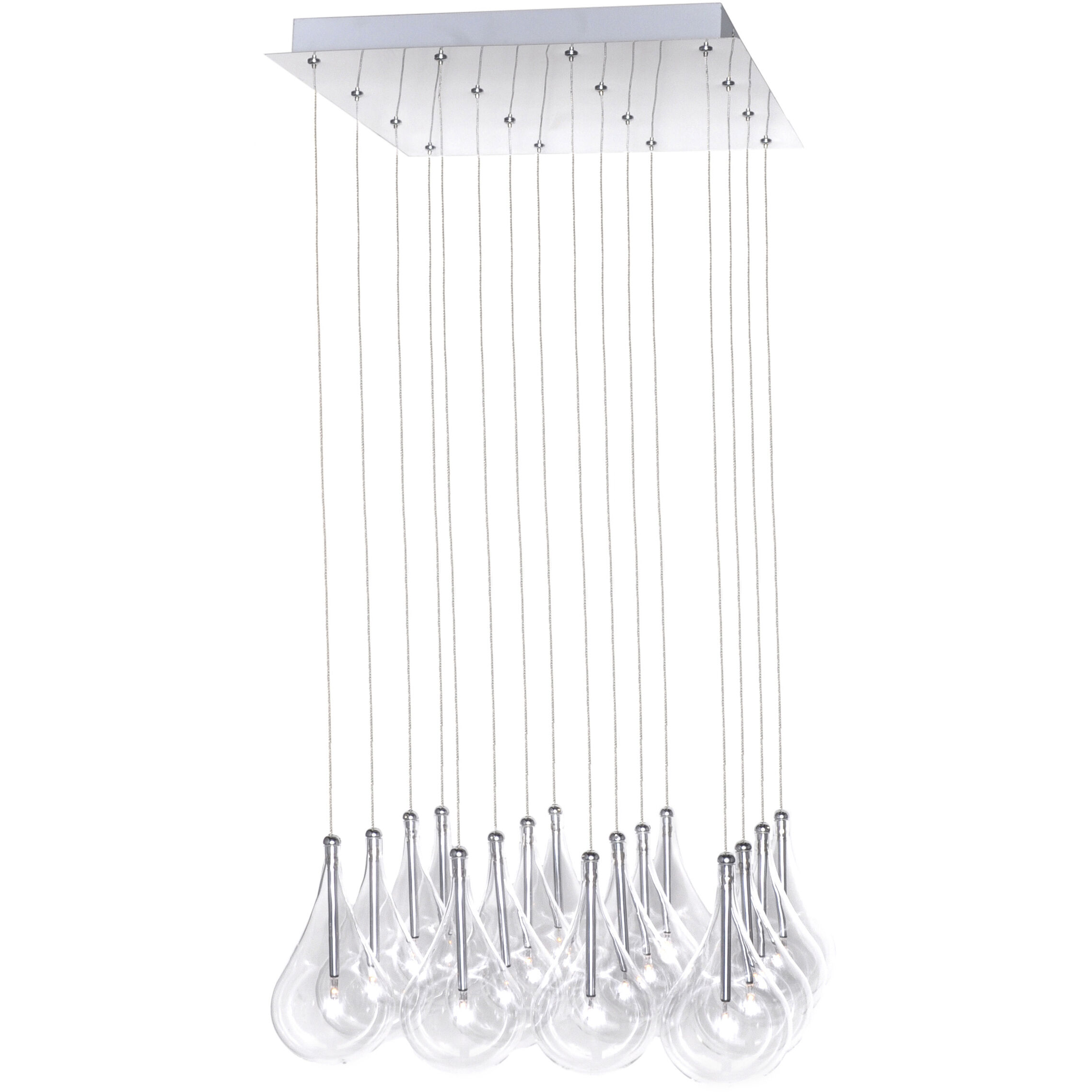 Larmes 16 Light 19 inch Polished Chrome Multi-Light Pendant Ceiling Light