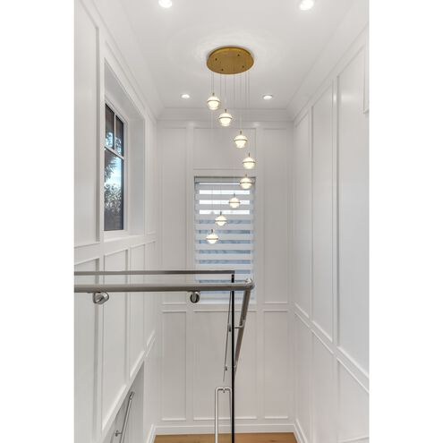 Swank LED 19 inch Natural Aged Brass Multi-Light Pendant Ceiling Light