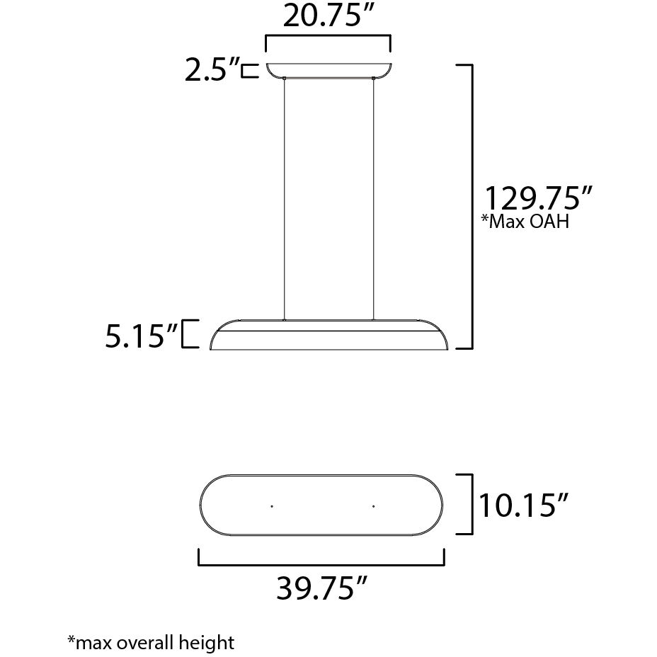 Wimbledon Linear Pendant Ceiling Light in Dark Grey
