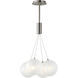 Burst LED 17 inch Satin Nickel Multi-Light Pendant Ceiling Light in Translucent Frost