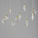 Pebble LED 35.5 inch Black and Polished Gold Linear Pendant Ceiling Light