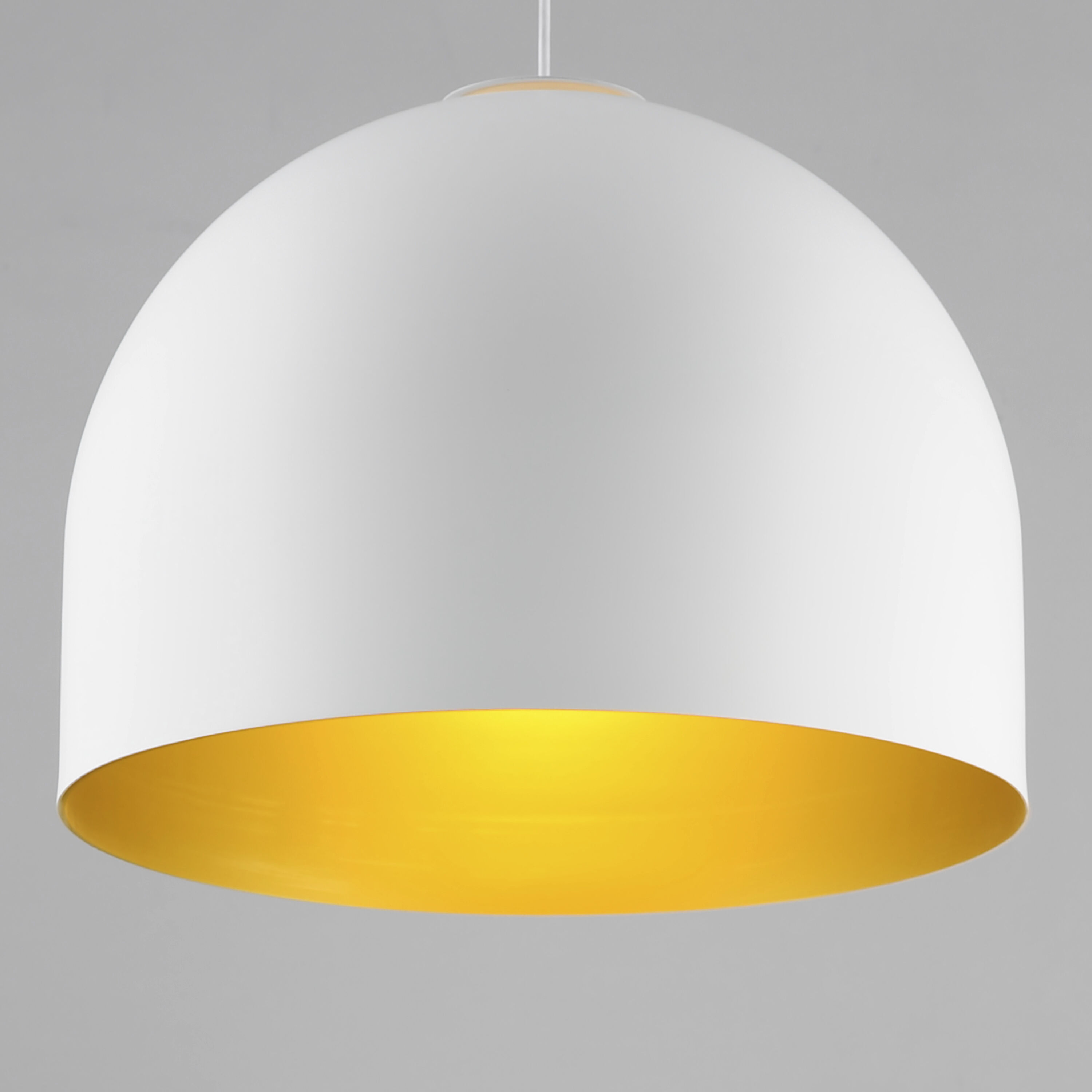 Foster LED 19.75 inch White with Gold Single Pendant Ceiling Light in White/Gold